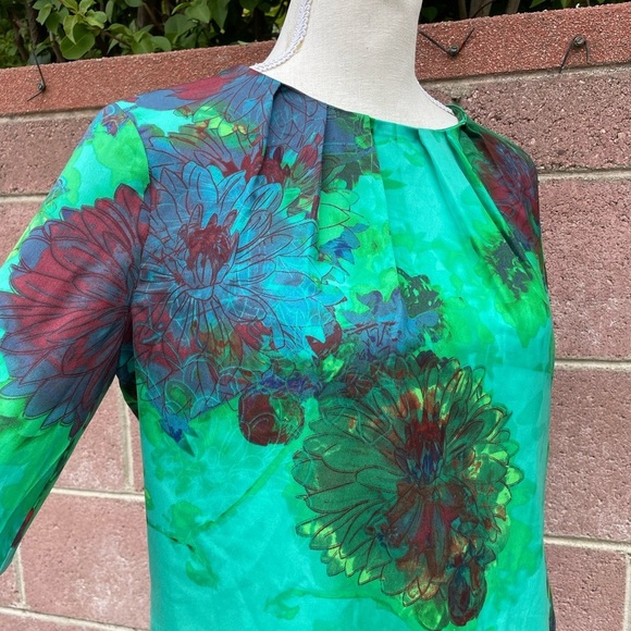 J. Crew Top Floral Print Chiffon Size X-SMALL  Hothouse - Picture 6 of 8